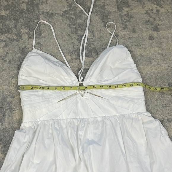 New Ulla Johnson Phoebe Tiered Cut Out Cotton Poplin Midi Dress White Sz 10 - Picture 11 of 14